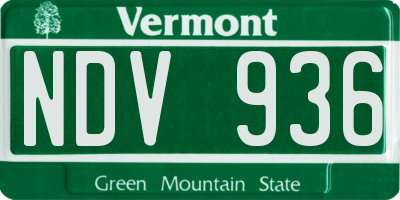 VT license plate NDV936