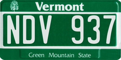 VT license plate NDV937