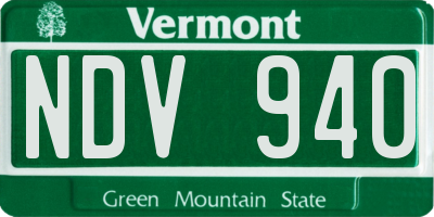 VT license plate NDV940
