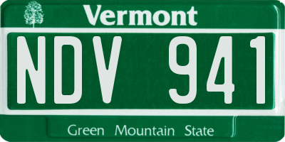 VT license plate NDV941