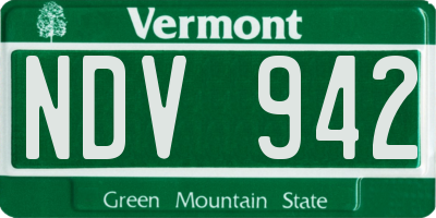VT license plate NDV942