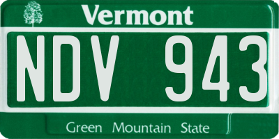 VT license plate NDV943