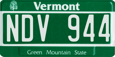 VT license plate NDV944