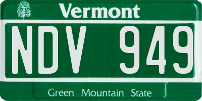 VT license plate NDV949