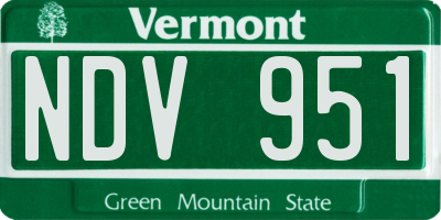 VT license plate NDV951