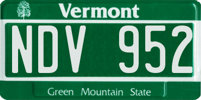 VT license plate NDV952
