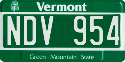 VT license plate NDV954