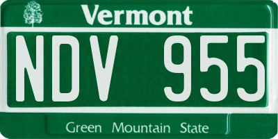 VT license plate NDV955