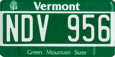 VT license plate NDV956