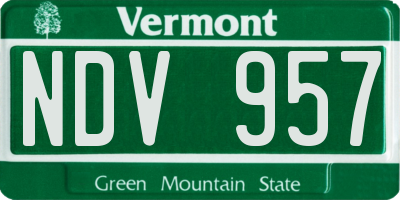VT license plate NDV957