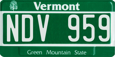 VT license plate NDV959