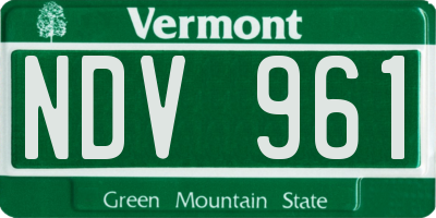 VT license plate NDV961