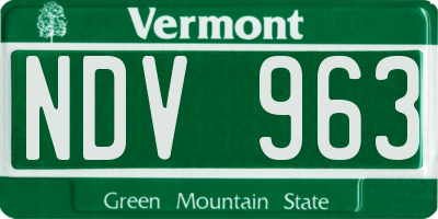 VT license plate NDV963