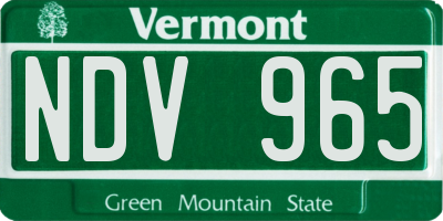 VT license plate NDV965