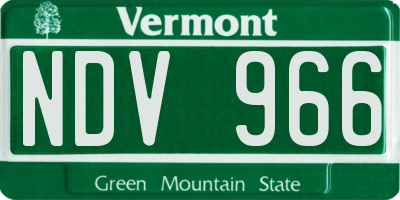VT license plate NDV966