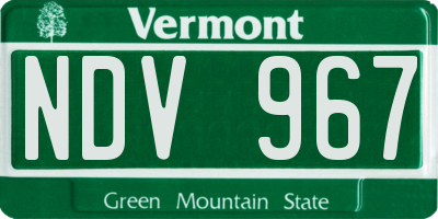 VT license plate NDV967