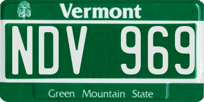 VT license plate NDV969