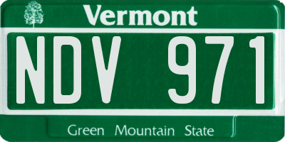 VT license plate NDV971