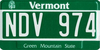 VT license plate NDV974