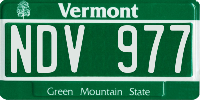 VT license plate NDV977
