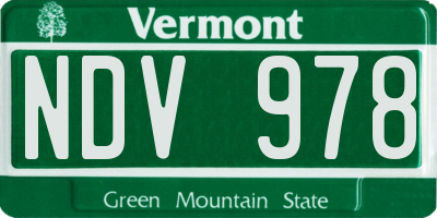 VT license plate NDV978