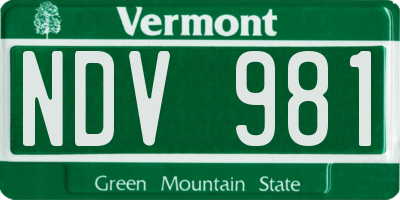 VT license plate NDV981