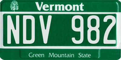 VT license plate NDV982