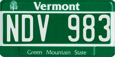 VT license plate NDV983