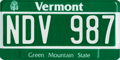VT license plate NDV987