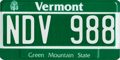 VT license plate NDV988