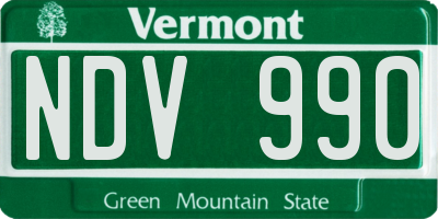 VT license plate NDV990