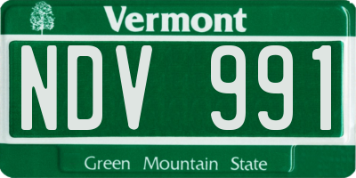 VT license plate NDV991