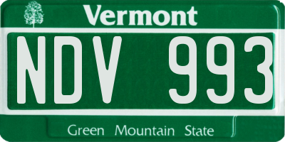 VT license plate NDV993