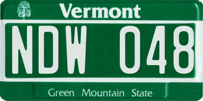 VT license plate NDW048