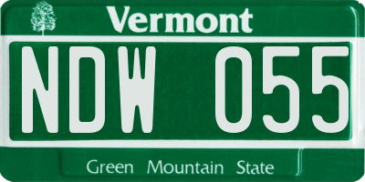 VT license plate NDW055
