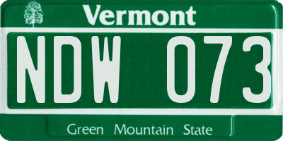 VT license plate NDW073