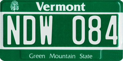 VT license plate NDW084