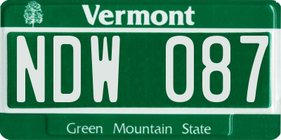 VT license plate NDW087