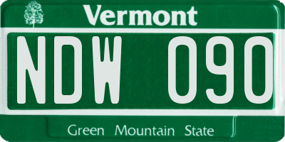 VT license plate NDW090