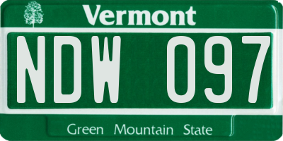 VT license plate NDW097