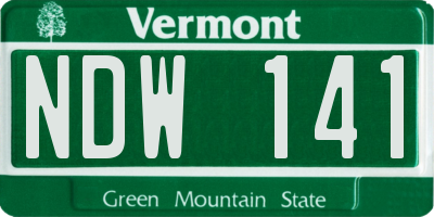 VT license plate NDW141