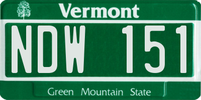VT license plate NDW151