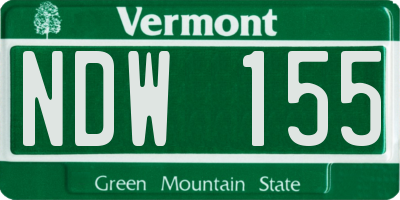 VT license plate NDW155