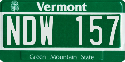 VT license plate NDW157
