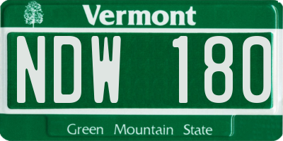 VT license plate NDW180