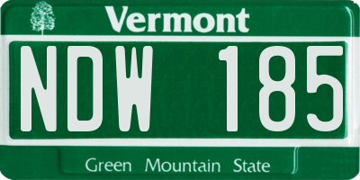 VT license plate NDW185