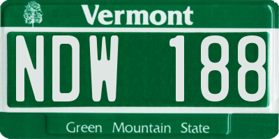 VT license plate NDW188