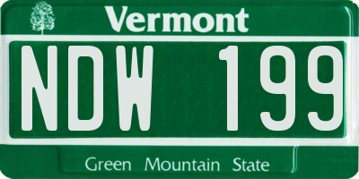 VT license plate NDW199