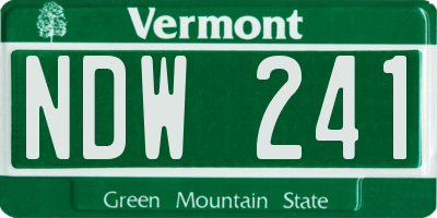 VT license plate NDW241