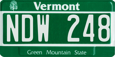 VT license plate NDW248